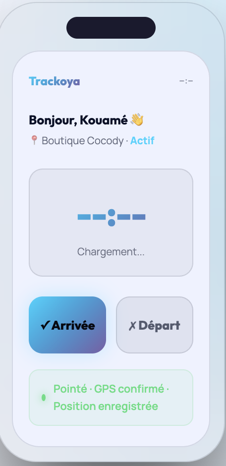 Aperçu Trackoya sur mobile